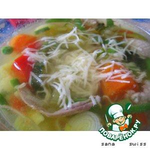 Рецепт: Весенний суп с кабачками и пармезаном