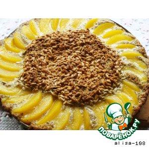Рецепт: Пирог с семечками и персиками
