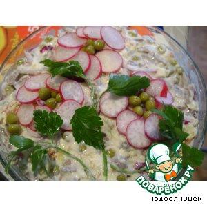 Рецепт: Салат с куриными сердечками