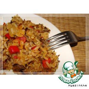 Рецепт: Пряный дикий рис с паприкой и ананасом