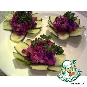 Огуречные корзиночки с салатом