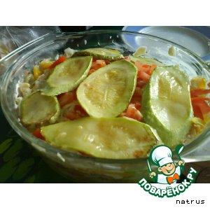 Рецепт: Запеченные кабачки с овощами