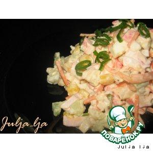 Рецепт: Крабовый салат с цветной капустой
