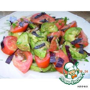 Рецепт: Салат с помидорами и печеными кабачками