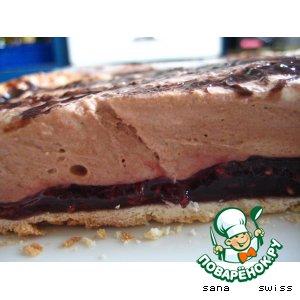 Рецепт: Малиновый тарт с шоколадным кремом