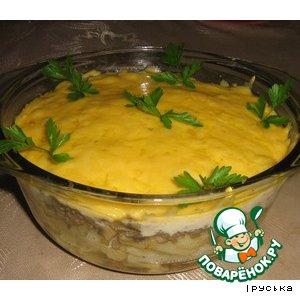 Рецепт: Запеканка с картофелем, фаршем и грибами