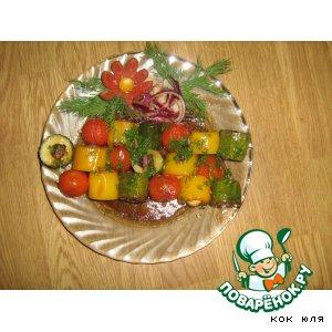 Рецепт: Овощной шашлычок "Краски лета"