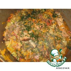 Рецепт: Овощное рагу со свиными рeбрышками