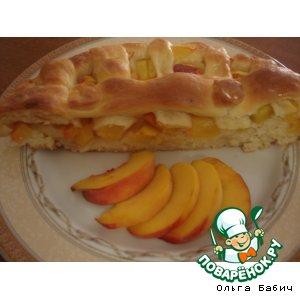 Рецепт: Открытый пирог с персиками