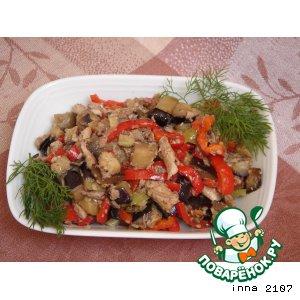 Рецепт: Салат  из  баклажанов с рыбой