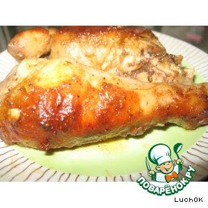 Рецепт: Запечeнная курица в сметанно-томатно-медовом соусе