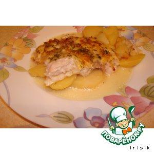 Рецепт: Зепеченная рыба с картофелем