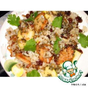 Рецепт: Салат из риса с индейкой