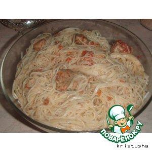 Рецепт: Спагетти с мясом и томатным соусом