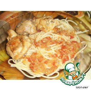 Рецепт: Цыпленок в томатно-луковом соусе