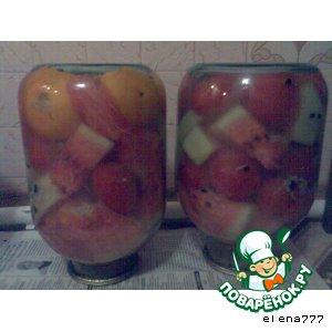 Рецепт: Маринованные арбузы с помидорами и горчицей