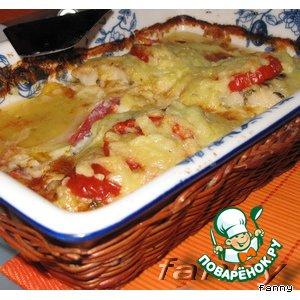 Рецепт: Рыба с помидорами и сыром