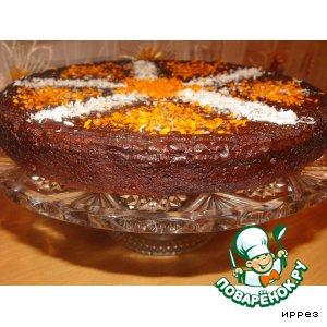 Рецепт: Шоколадно-кокосовый торт без муки