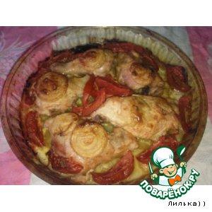 Рецепт: Запеченная курица Куриное солнце