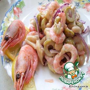 Рецепт: Салат из морепродуктов "Мужнина радость"