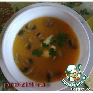 Рецепт: Суп-пюре из тыквы с шампиньонами
