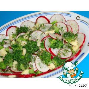 Рецепт: Салат из брокколи с маринованным сыром