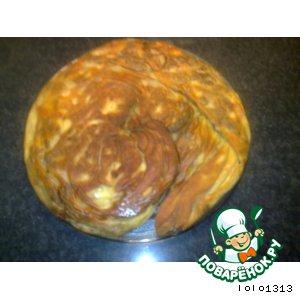 Рецепт: Гигантская лепeшка с мясным фаршем и сыром фетой