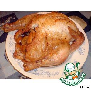 Рецепт: Курица на соли фаршированная