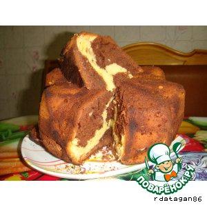 Рецепт: Мраморный кекс с орехами