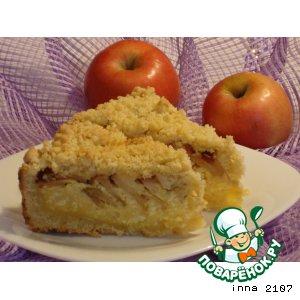 Рецепт: Творожный пирог с яблоками и кешью