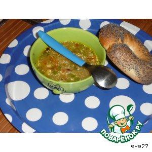 Рецепт: Суп овощной с горошком и капустой