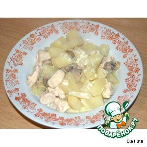 Рецепт: Картошка с курицей и грибами