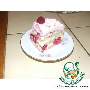 Рецепт: Бисквитный торт Малиновая фантазия