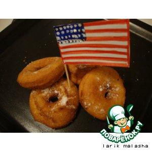 Рецепт: Американские пончики Донатсы без дрожжей
