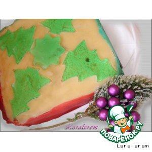 Рецепт: Торт марципановый (новогоднее оформление)