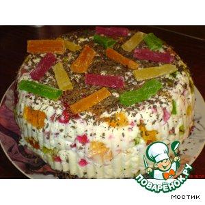 Рецепт: Желейный торт Мозайка
