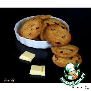 Рецепт: Печенье из белого шоколада и клюквы