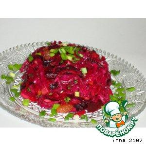 Рецепт: Салат из квашеной краснокочанной капусты
