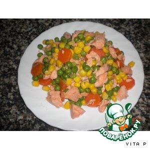Рецепт: Быстрый салат с лососем