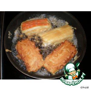 Рецепт: Жареные палочки крабовые с сыром