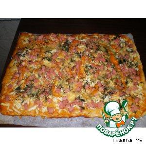 Рецепт: Тонкая домашняя пицца