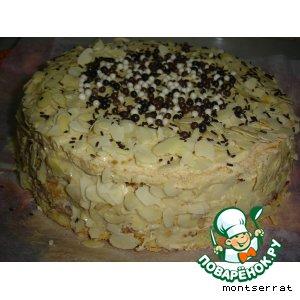 Рецепт: Белково-бисквитный торт с мраморным кремом