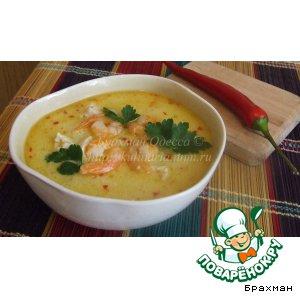 Рецепт: Кокосовый суп с креветками по-тайски
