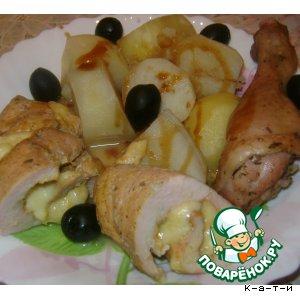 Рецепт: Рулеты куриные с картофелем