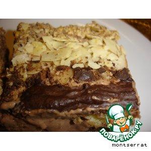 Рецепт: Песочный торт с шоколадным муссом и инжиром