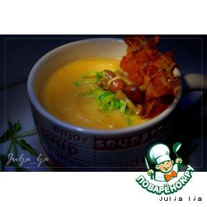 Рецепт: Сливочно-сырный крем-суп из овощей с опятами