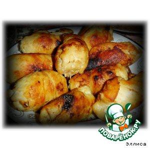 Рецепт: Пальчики из куриного филе с черносливом и кедровыми орешками