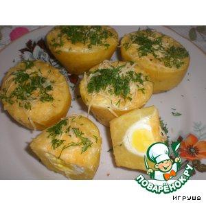 Рецепт: Картошка, фаршированная перепелиными яйцами