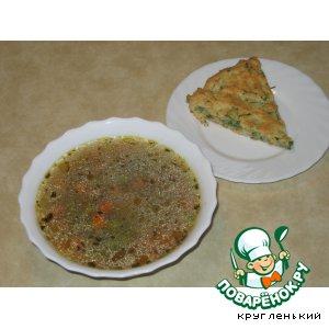 Рецепт: Суп из баранины с лепeшками