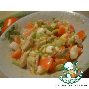 Рецепт: Салат "ША" - шампиньоны и авокадо